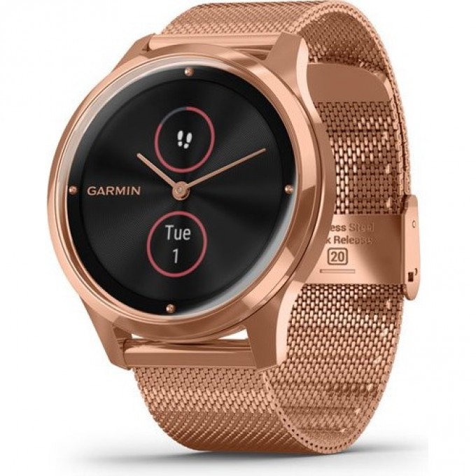 Часы GARMIN VIVOMOVE LUXE розовое золото PVD 18K с ремешком "миланская петля" 010-02241-24 Часы GARMIN VIVOMOVE LUXE розовое золото PVD 18K с ремешком "миланская петля" 010-02241-24